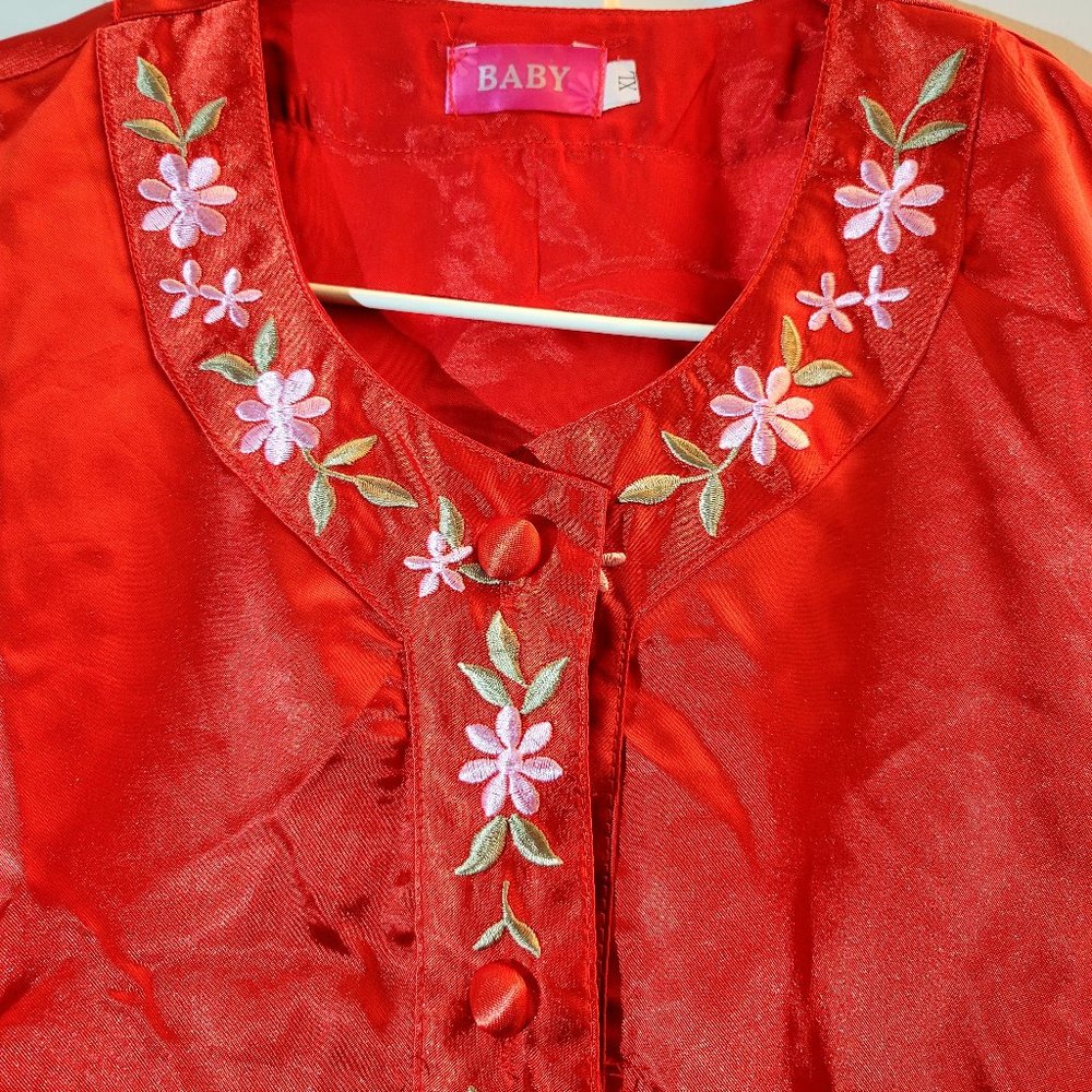 Vintage Red Embroidered Chinese Pyjamas  $50 Both pieces are tagged size XL.